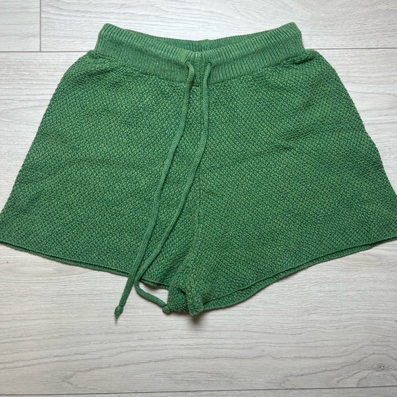 Lovers + Friends Pants - Lovers And Friends Green Textured Knit Shorts with Drawstring Waist Medium